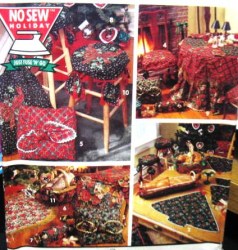 8160 NO SEW XMAS LINENS,SKIRT,SEAT/STOOL COVER,PILLOW PATTERN